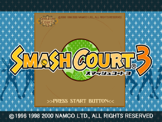 Smash Court 3 title screen for Playstation